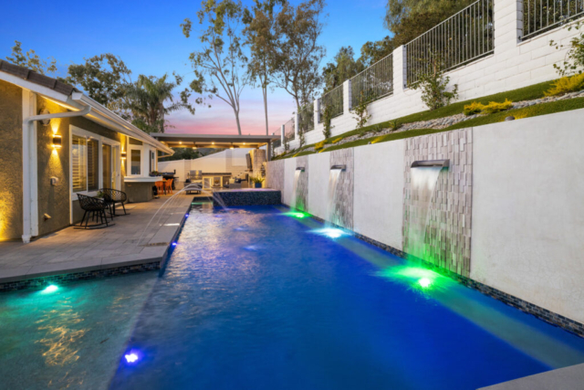 Narrow Pool with Retaining Wall